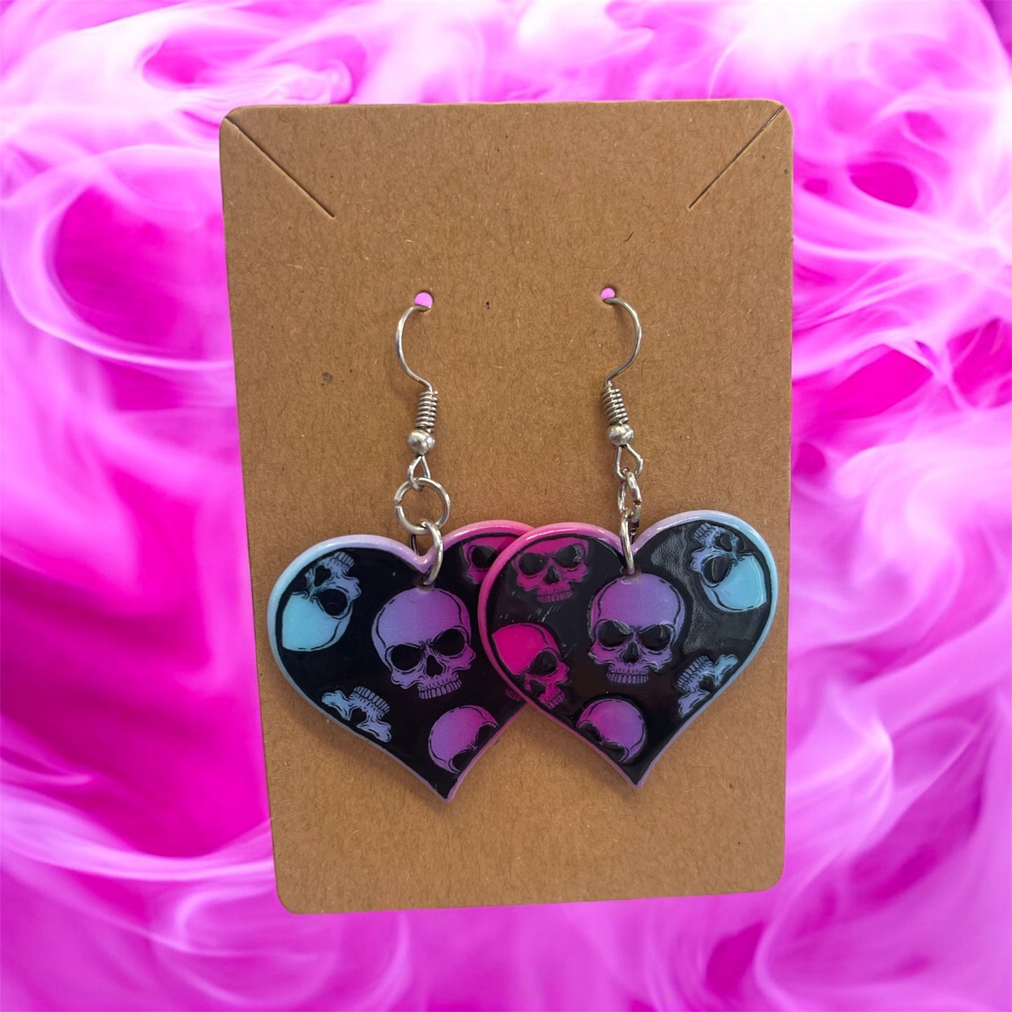 Skull Heart Earrings