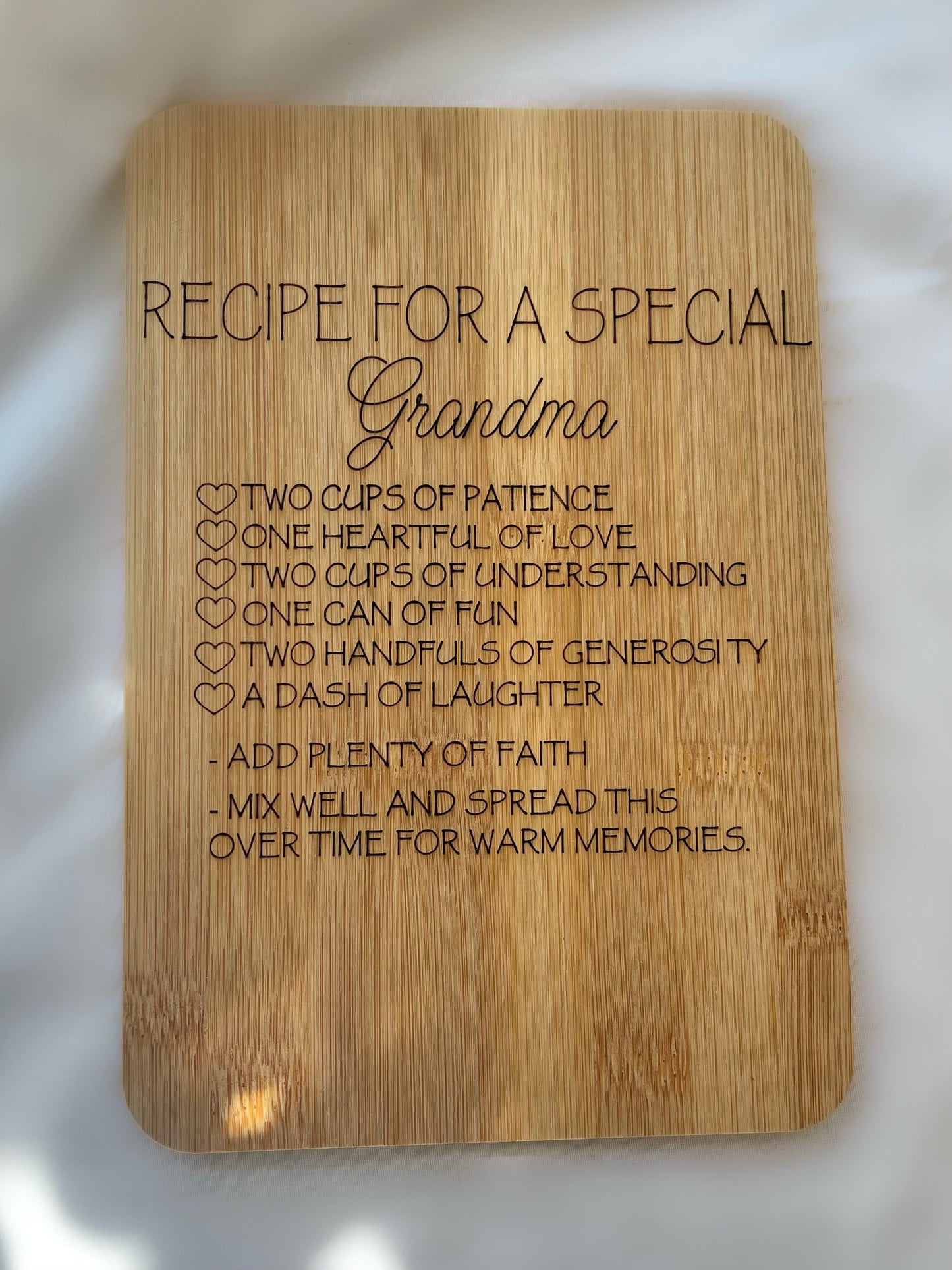 Custom Recipe Cutting Boards ~ Teacher, Mom, Grandma