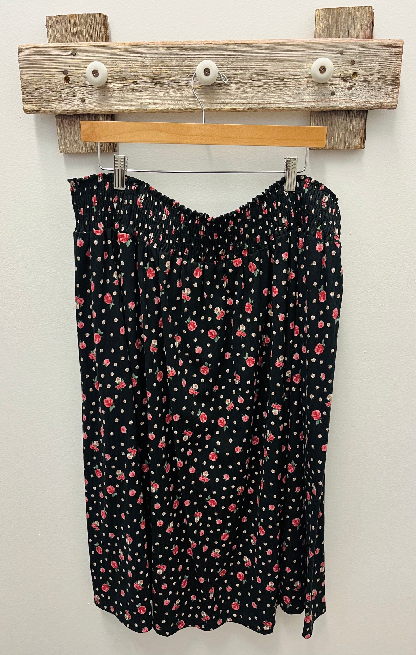 Black Floral Skirt