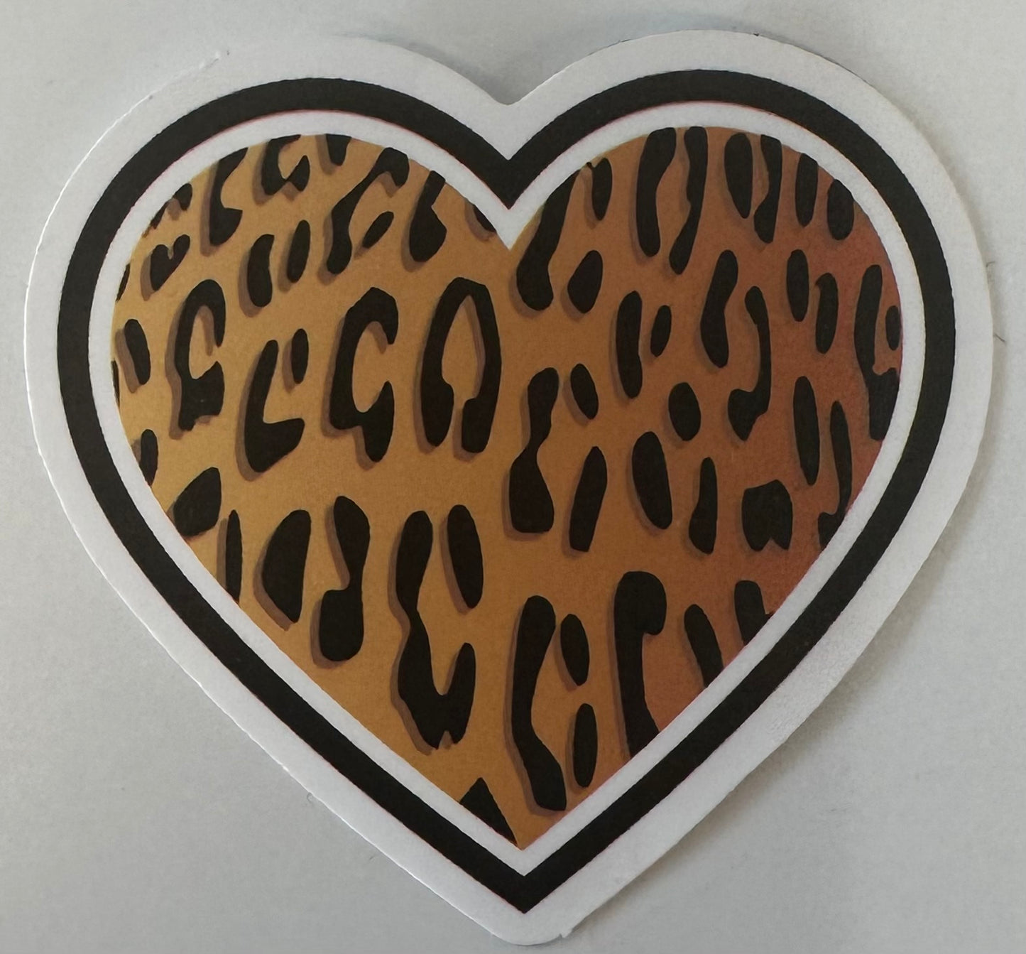 Leopard Heart Sticker