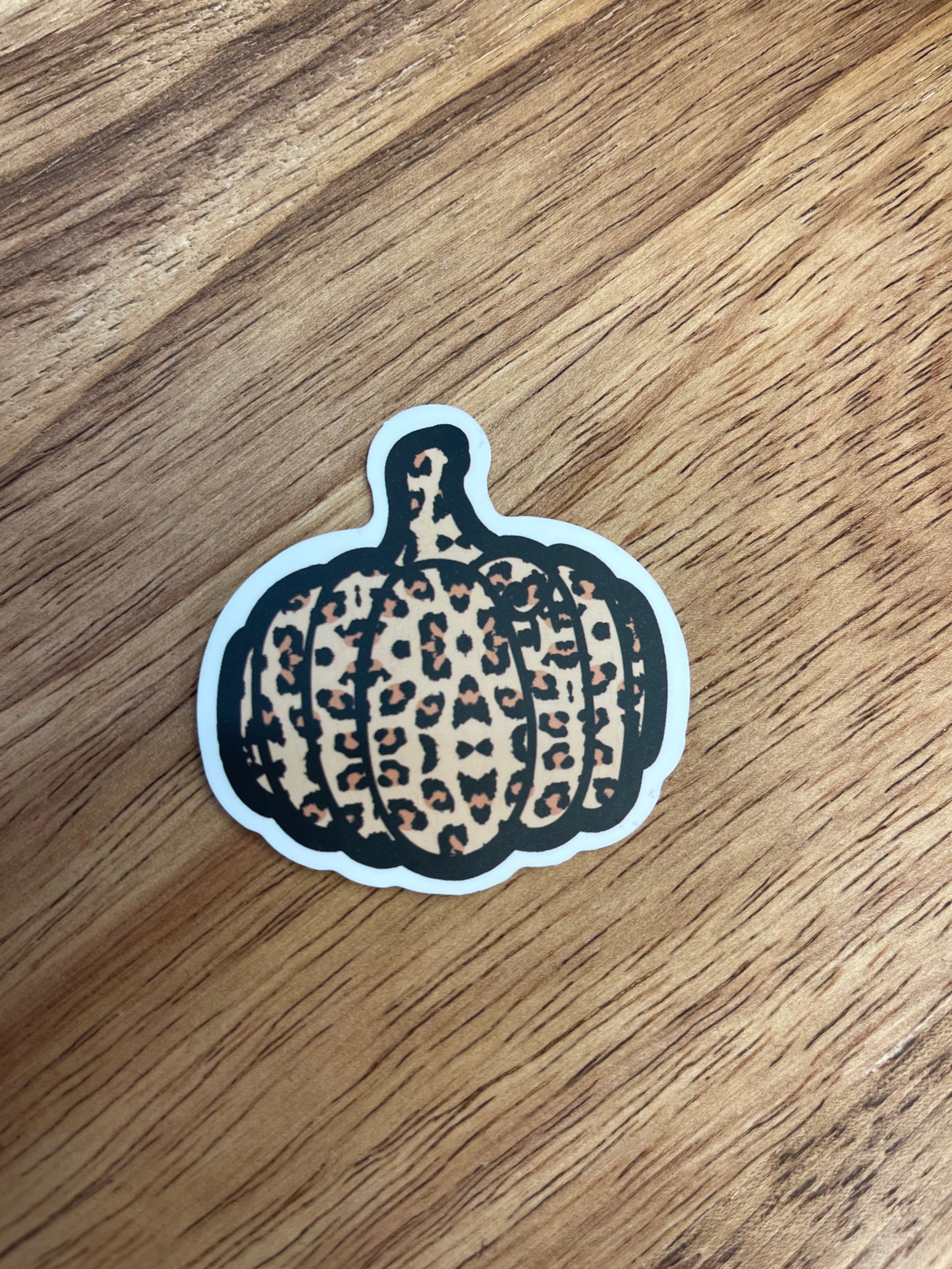 Cheetah Print Pumpkin Vinyl Sticker