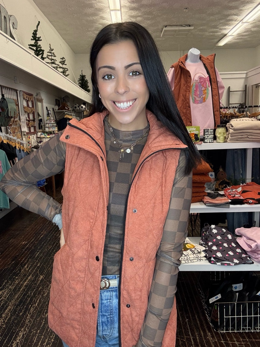 Pumpkin Corduroy Vest