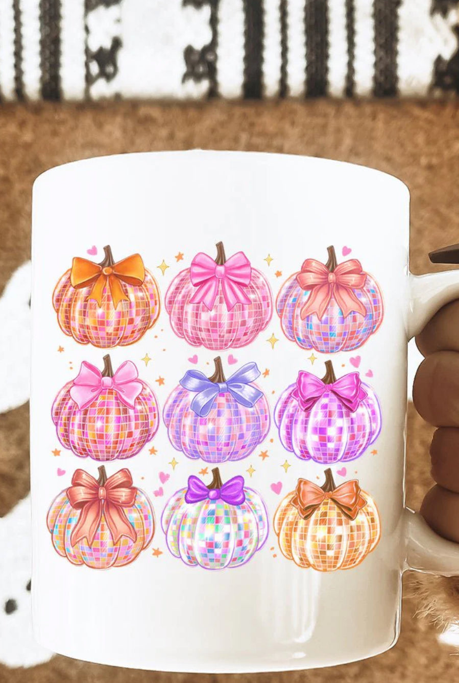 Disco Bow Pumpkin Mug