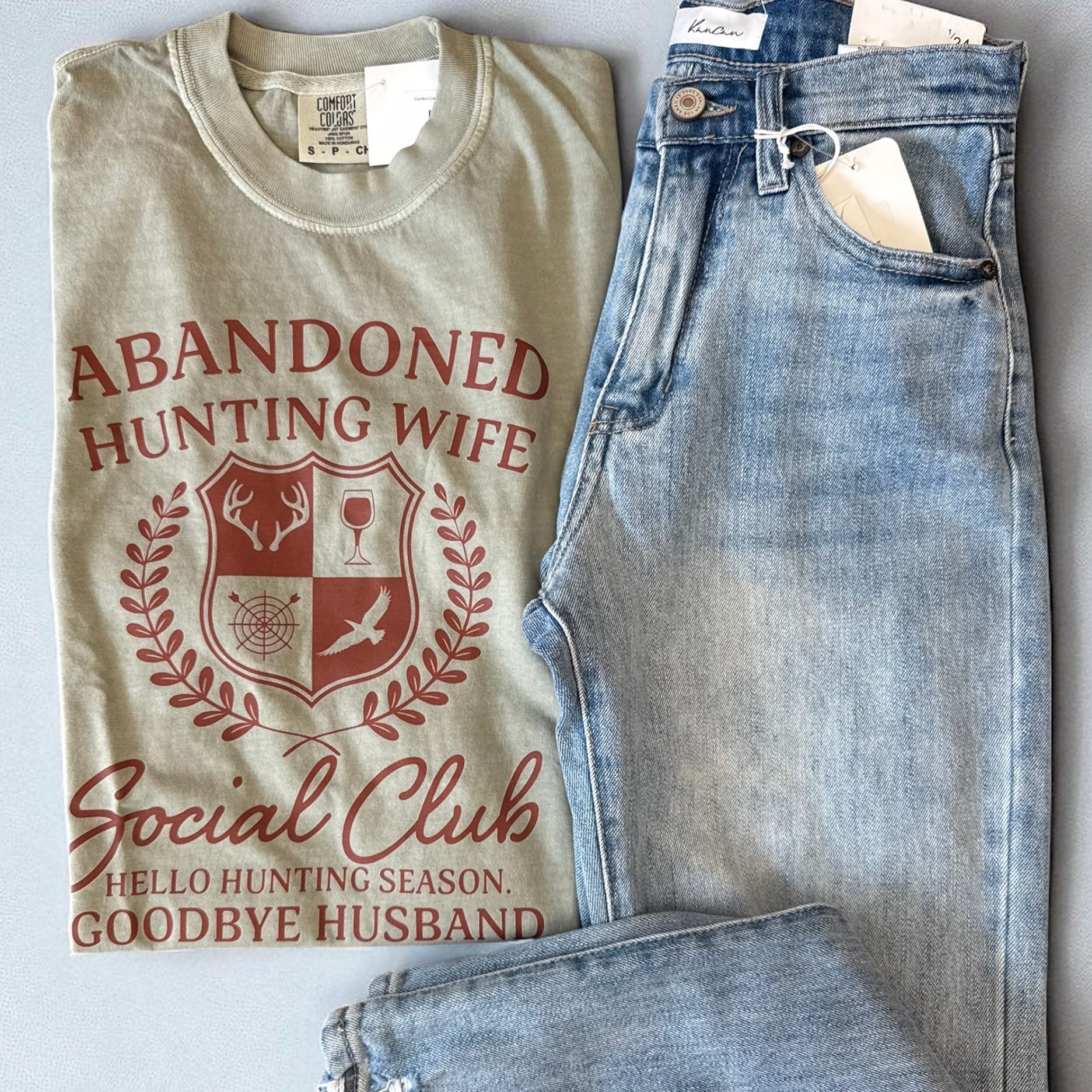 Comfort Colors Abandoned Hunting Wife Social Club Tee