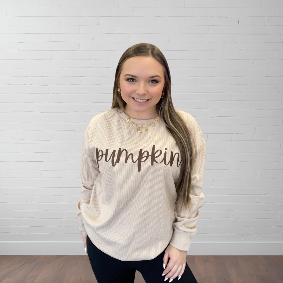 Pumpkin Corded Sweatshirt