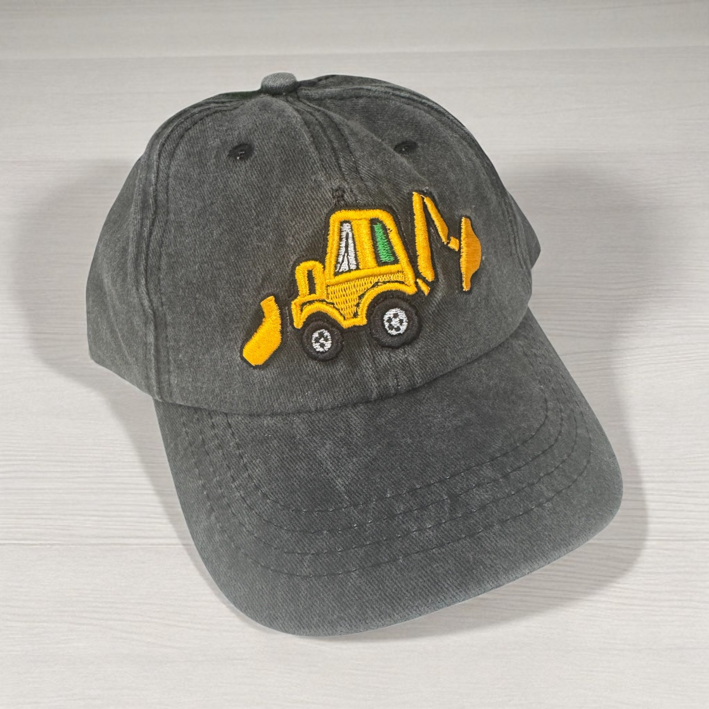 Back Hoe Kids Charcoal Baseball Hat