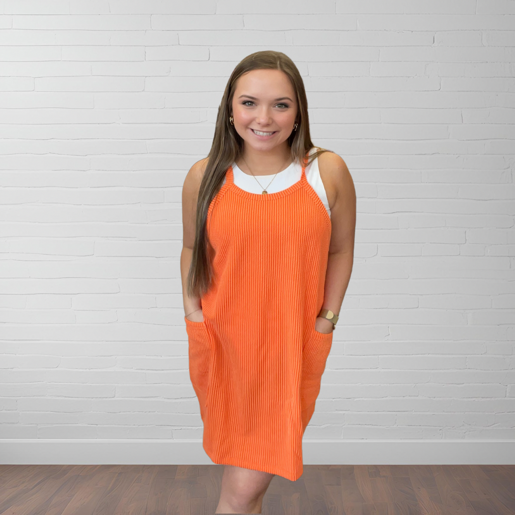 Wave Ribbed Tank Dress