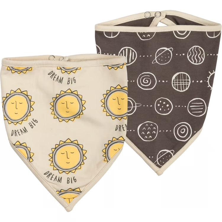 Happy & Bright set of 2 Bibs