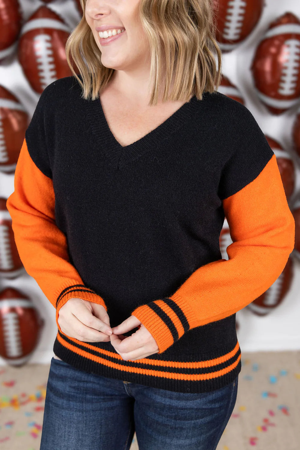 GameDay Sweater ~ Orange & Black