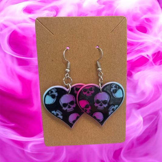 Skull Heart Earrings