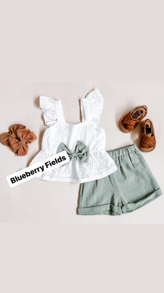 Mint Lace Eyelet Set