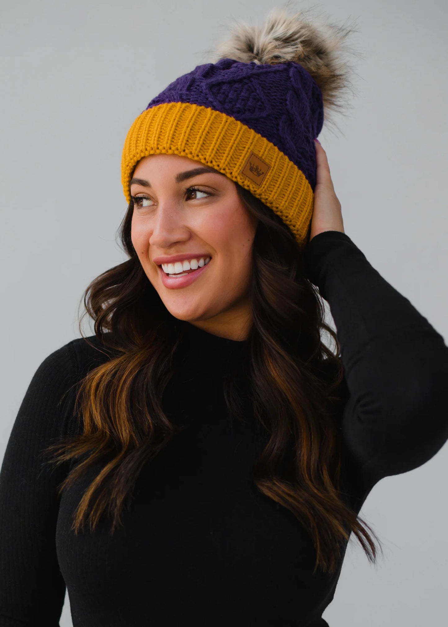 MN Skol Cable Knit Pom Hat