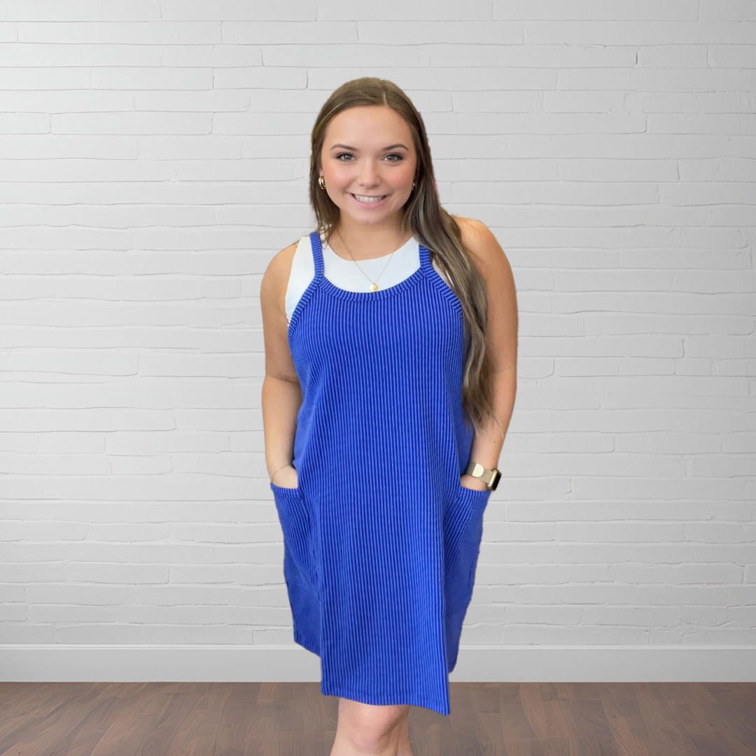 Wave Ribbed Tank Dress
