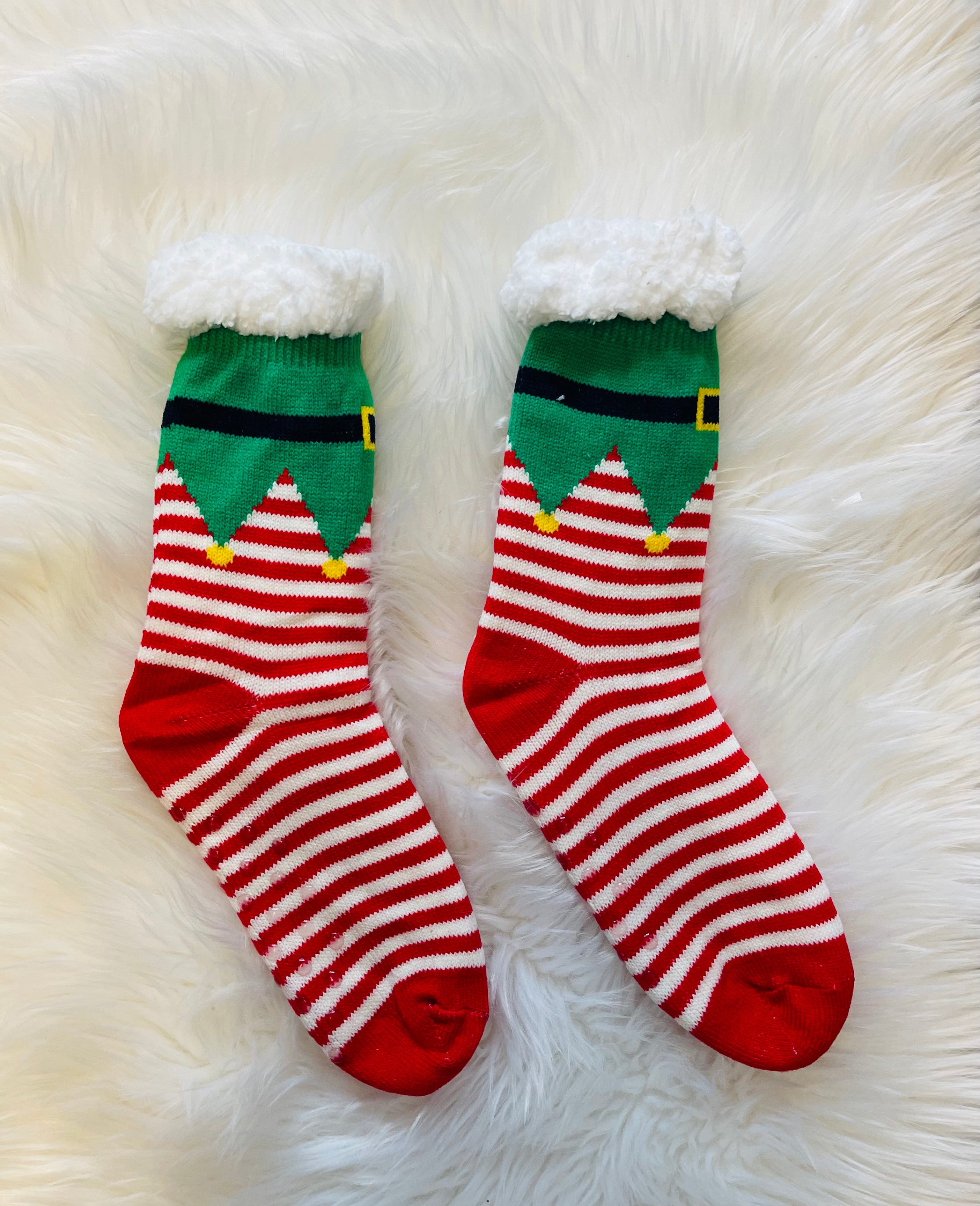 Christmas Elf Sherpa Slipper Socks