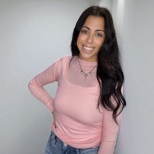 Ribbed Knit Rose Top