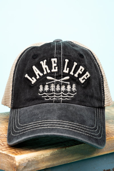 Distressed Lake Life Mesh Baseball Hat