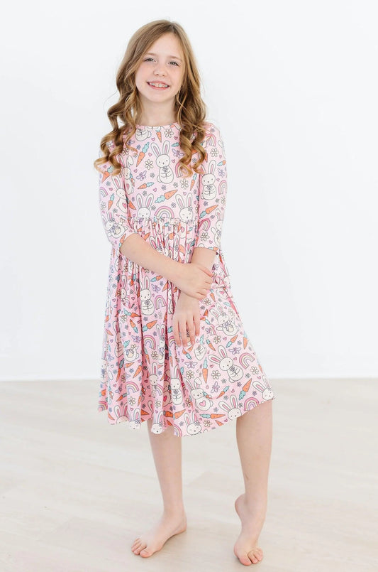 Springtime Bunnies Pocket Twirl Dress