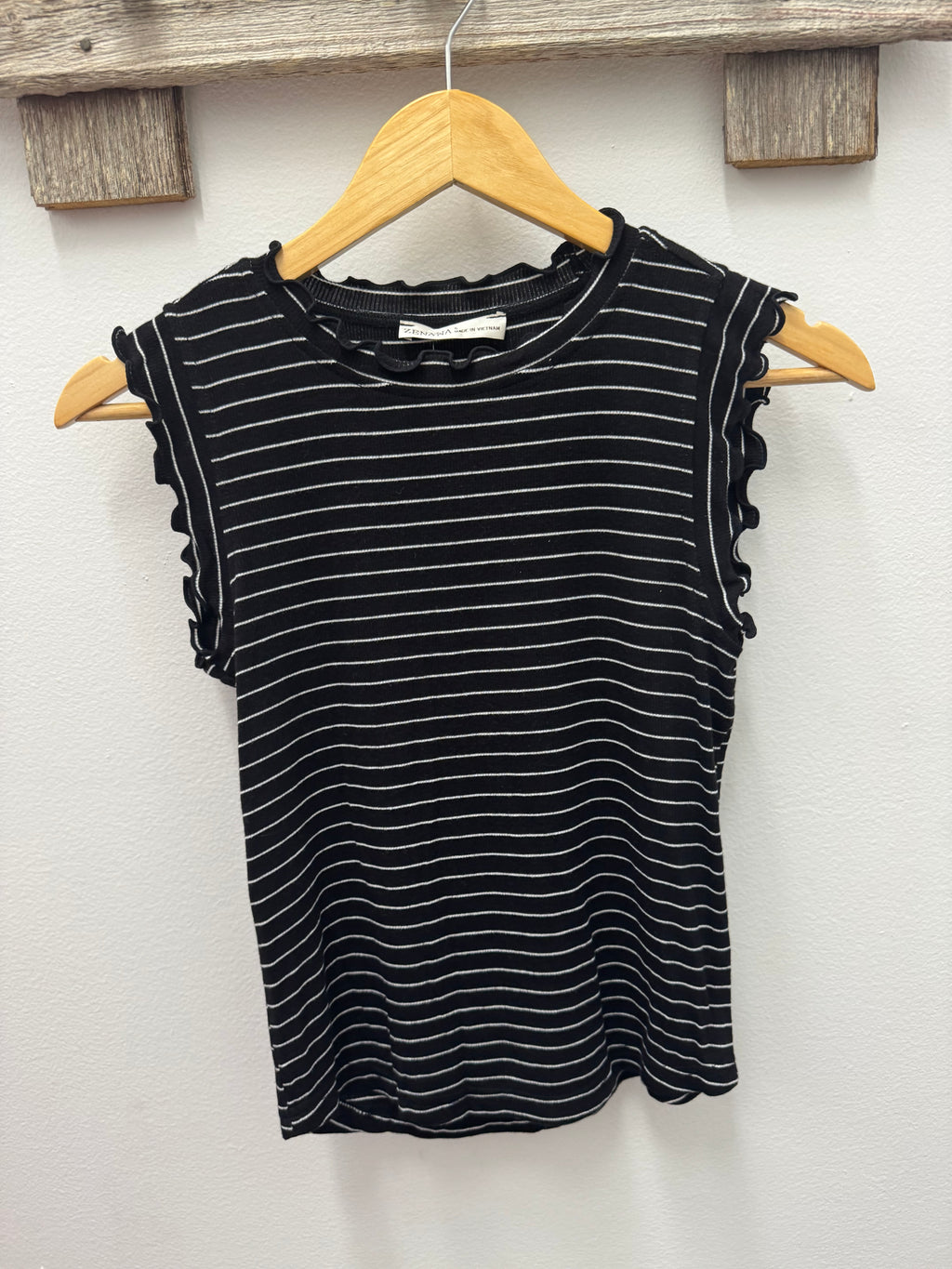 Flared Ribbed and Striped Tank