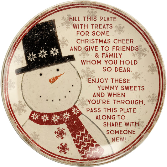 Snowman Giving Plate