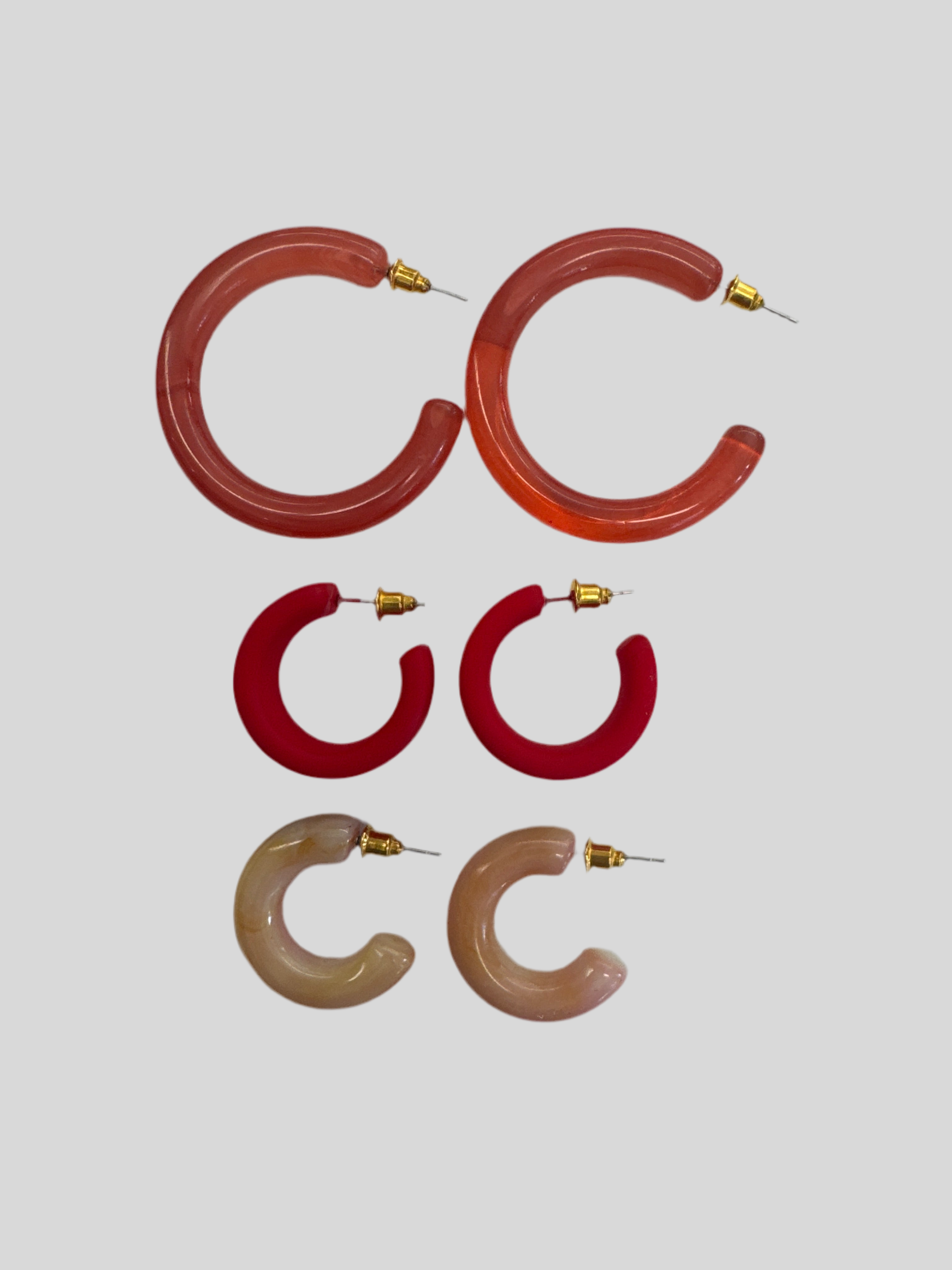 Degrees of Red Hoop Earrings