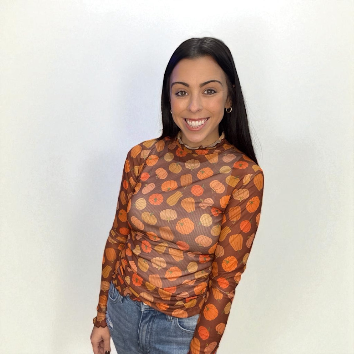 Keigan Mesh Top ~ Pumpkin