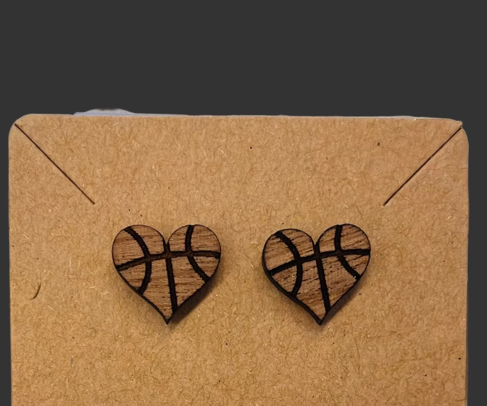 Basketball Heart Studs