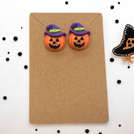 Pumpkin Witch Hat Earrings