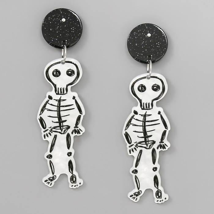 Mr. Bones Acrylic Earrings