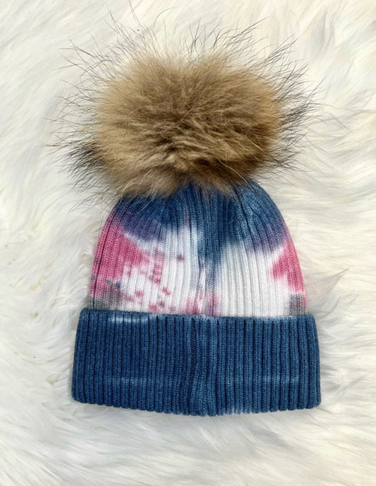 Cotton Candy Tie Dye Pom Hat