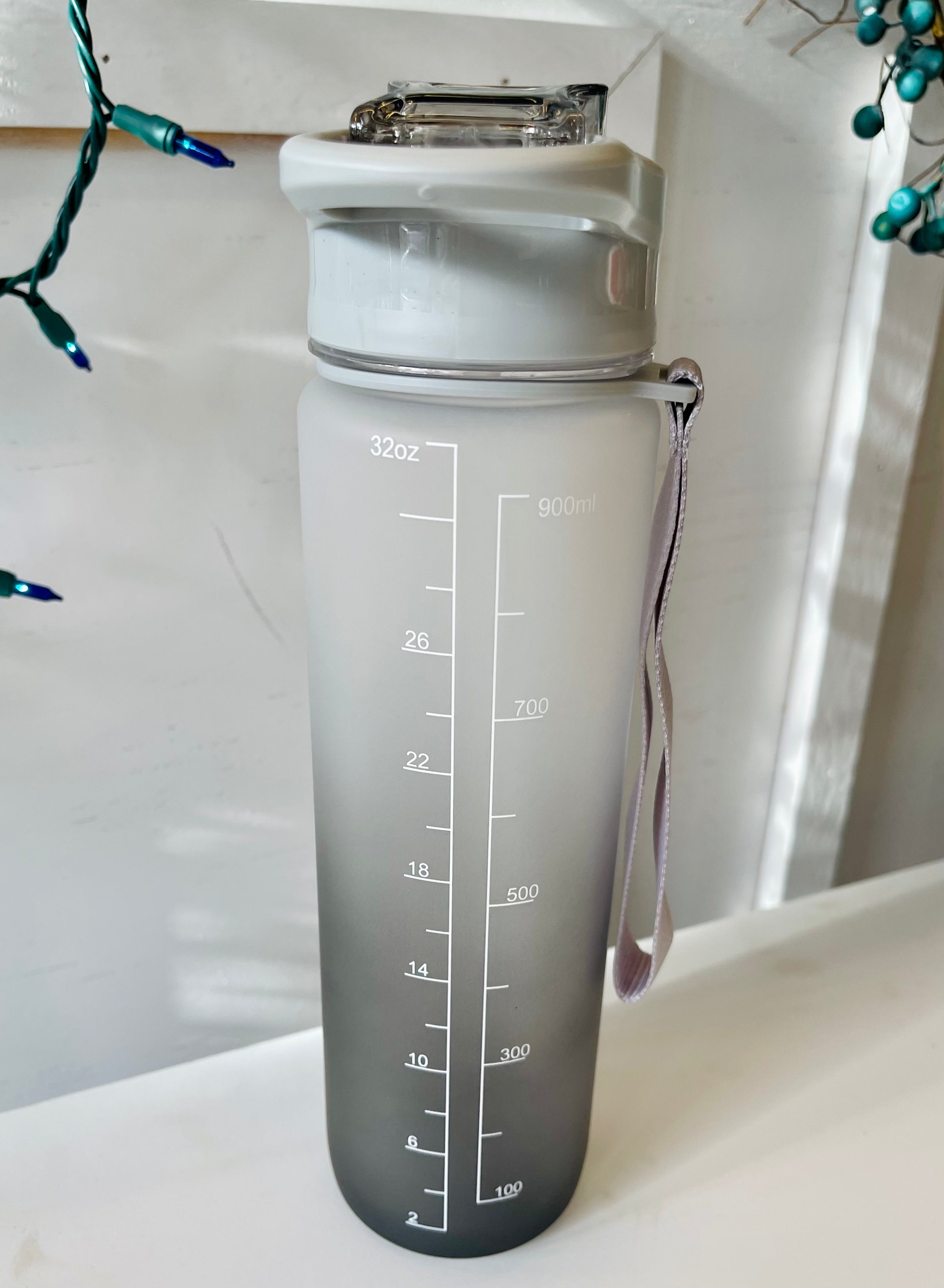 Grey Motivational Water Bottle