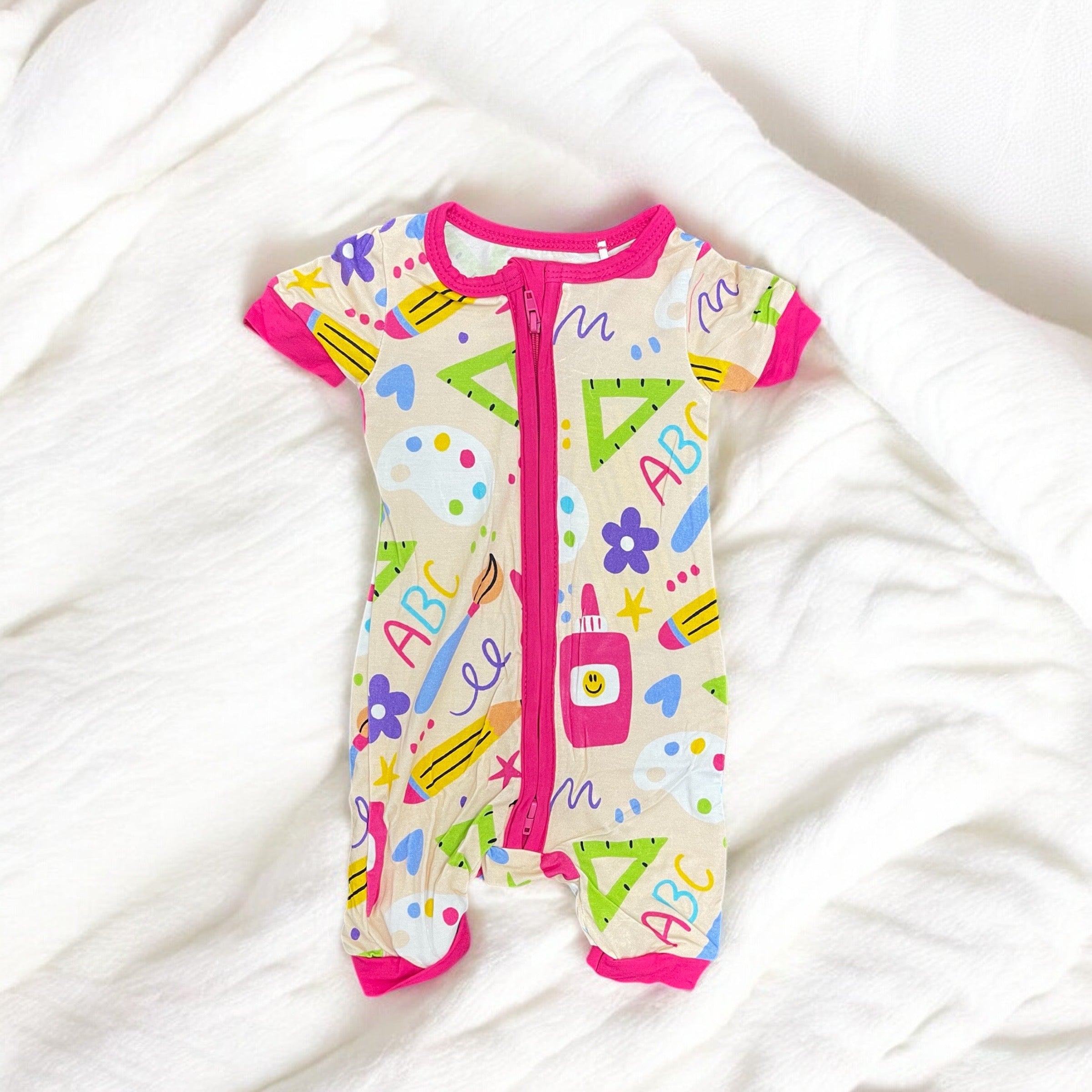 School Days Short Sleeved Bamboo Zippys