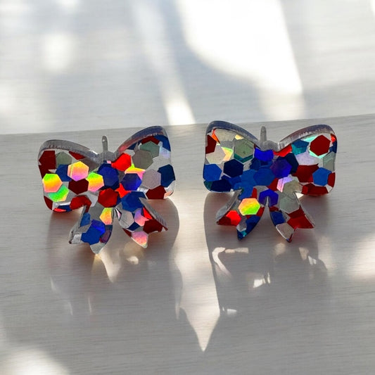 Bow 4th of July Earrings