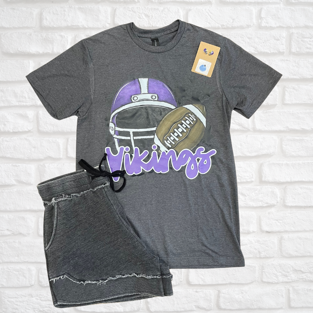 Charcoal Vikings Tee