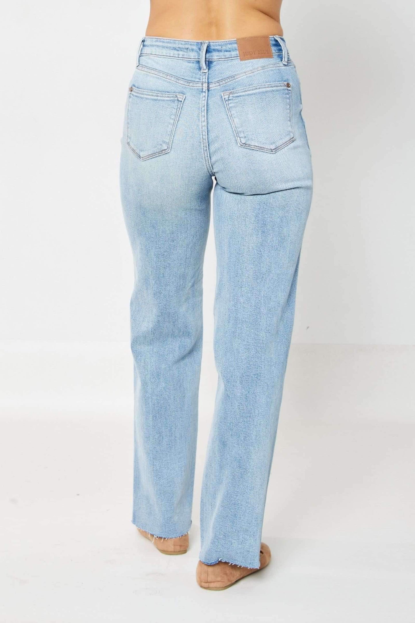 Judy Blue High Waist Rigid Magic Destroy 90's Rainbow Thread Denim