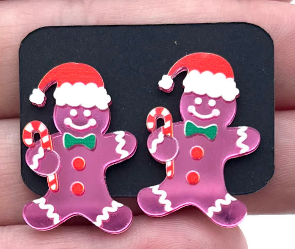 Holiday Gingerbread Acrylic Earrings