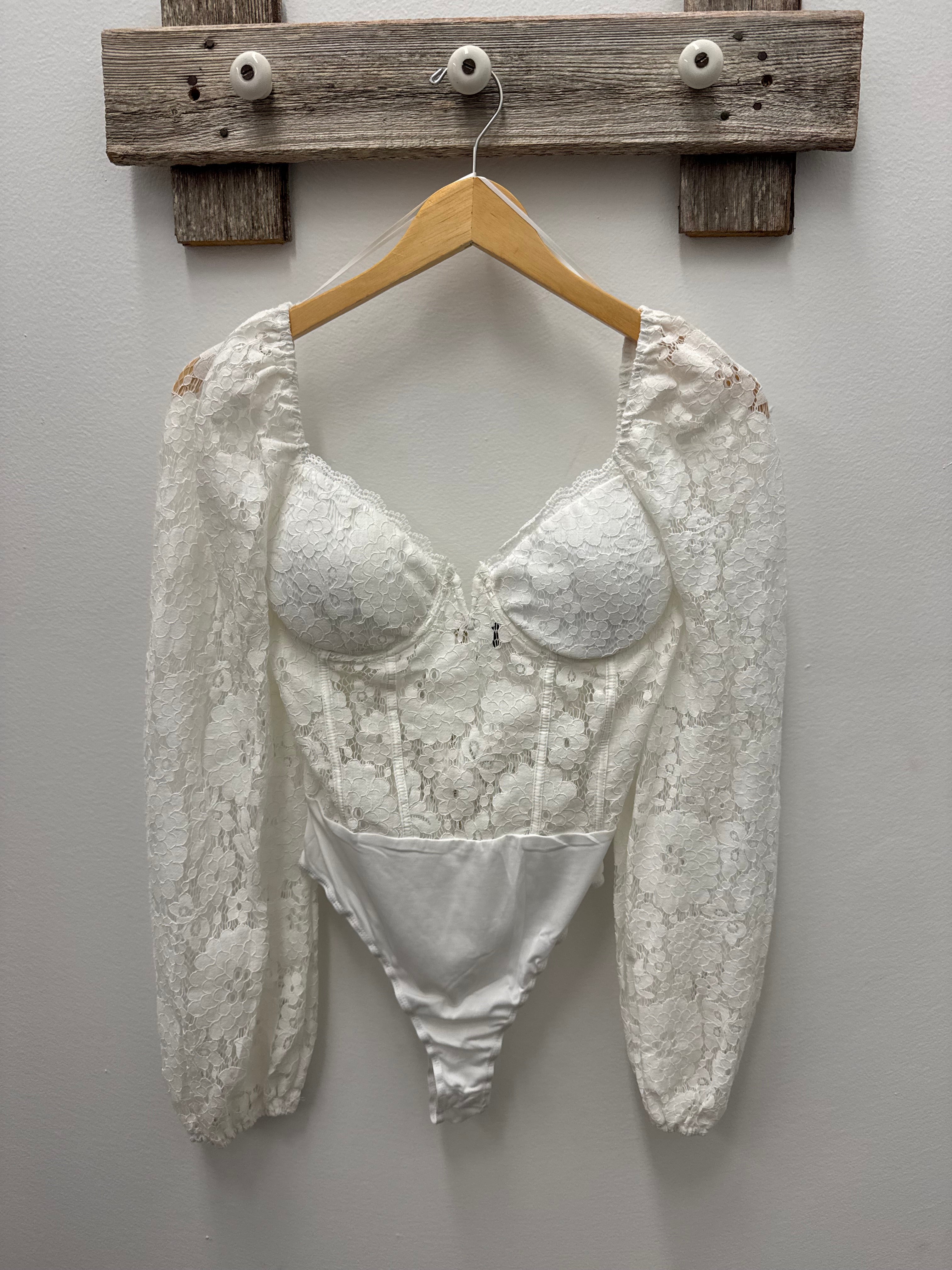 Lacey Long Sleeve Corset Onesie