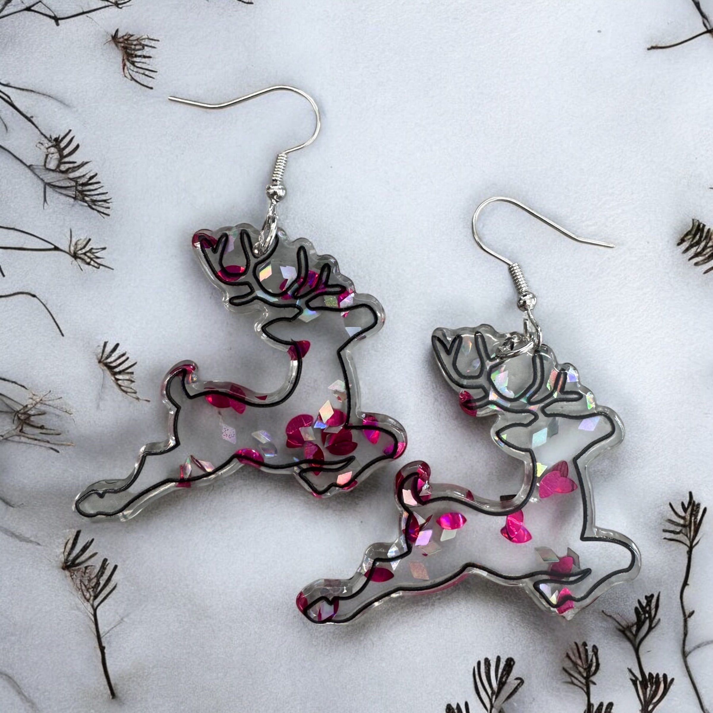 Flecked Reindeer Earrings