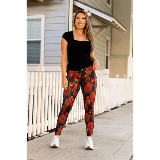 Haunted House Halloween Leggings