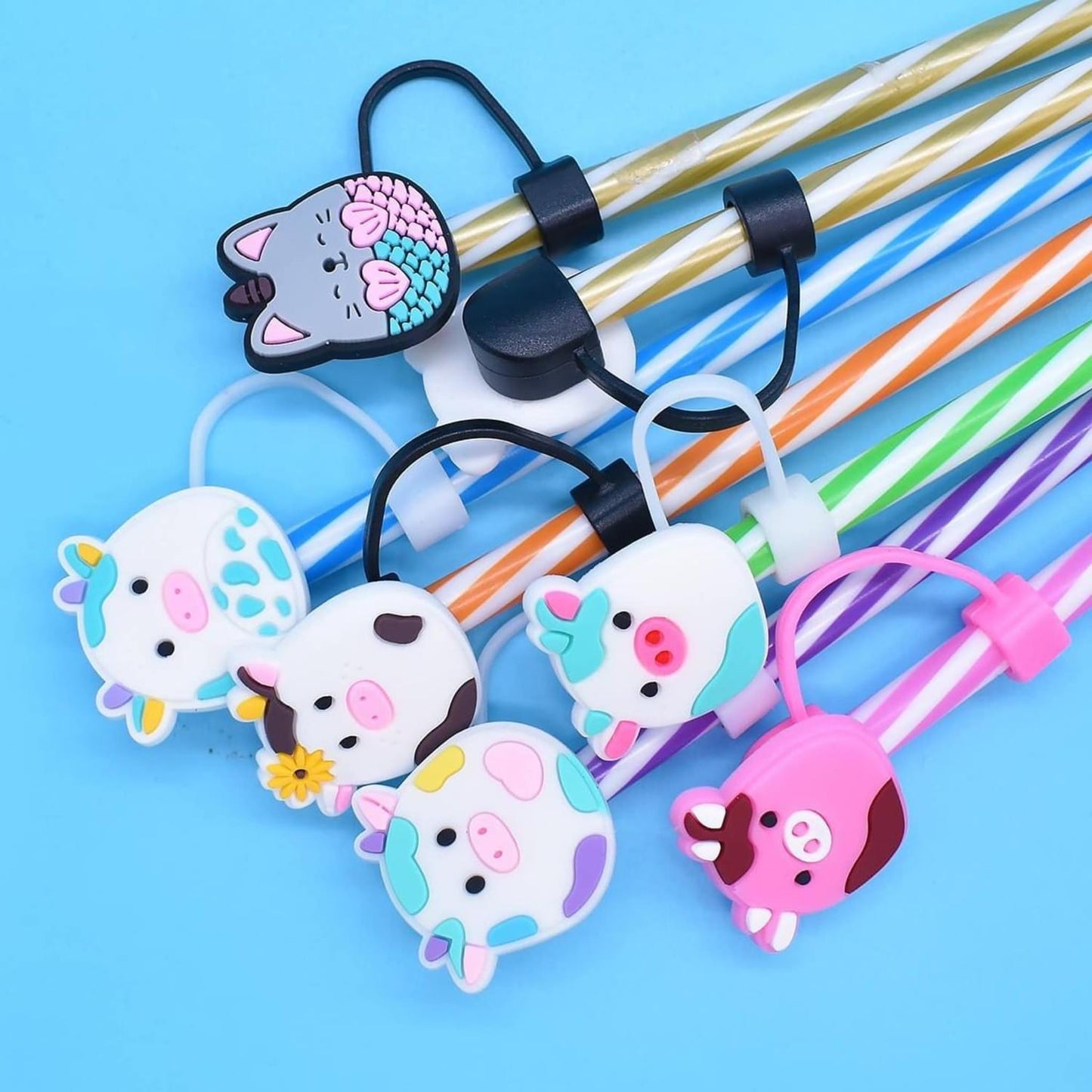 Squish Animal Straw Toppers