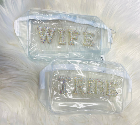 Pearl Bride Tribe/Wife Makeup Bags