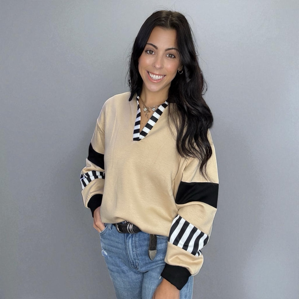 Wesley Luxe Color Block Top