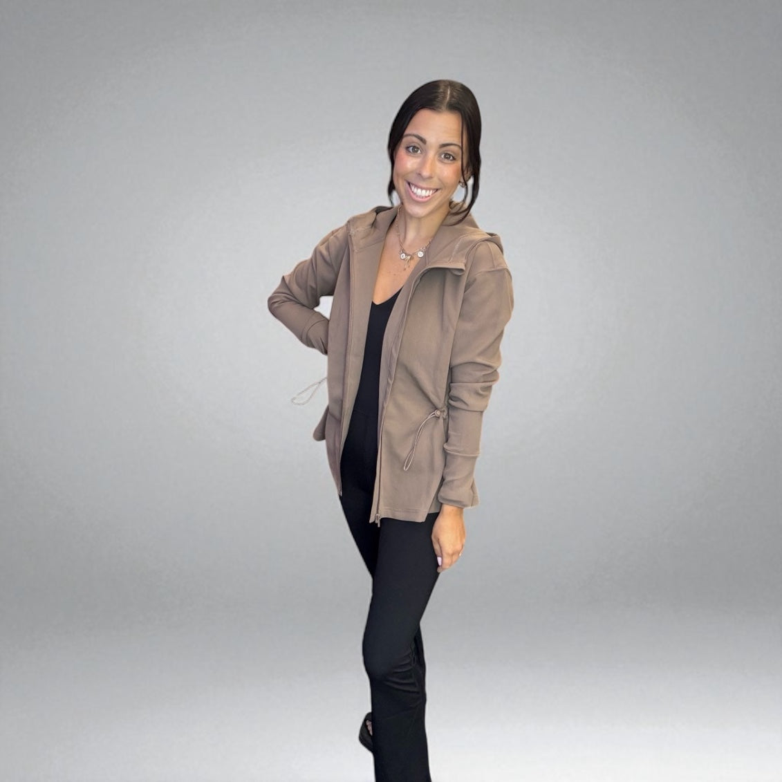 Jacquard Ribbed Hoodie