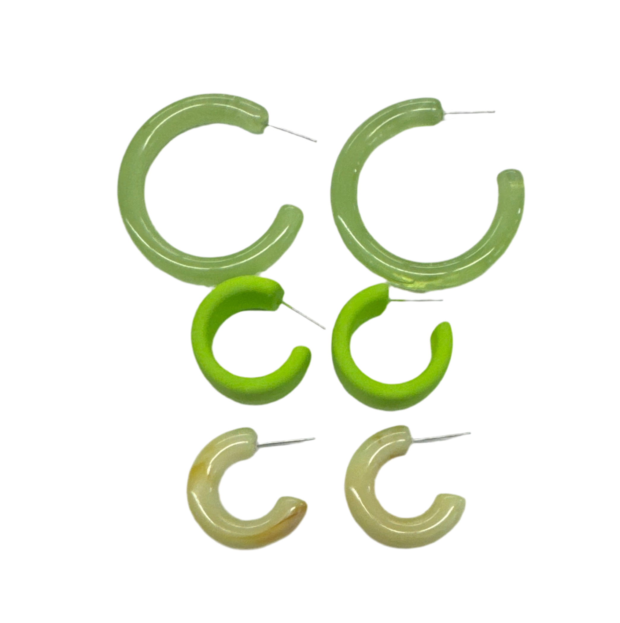 Degrees of Green Hoop Earrings