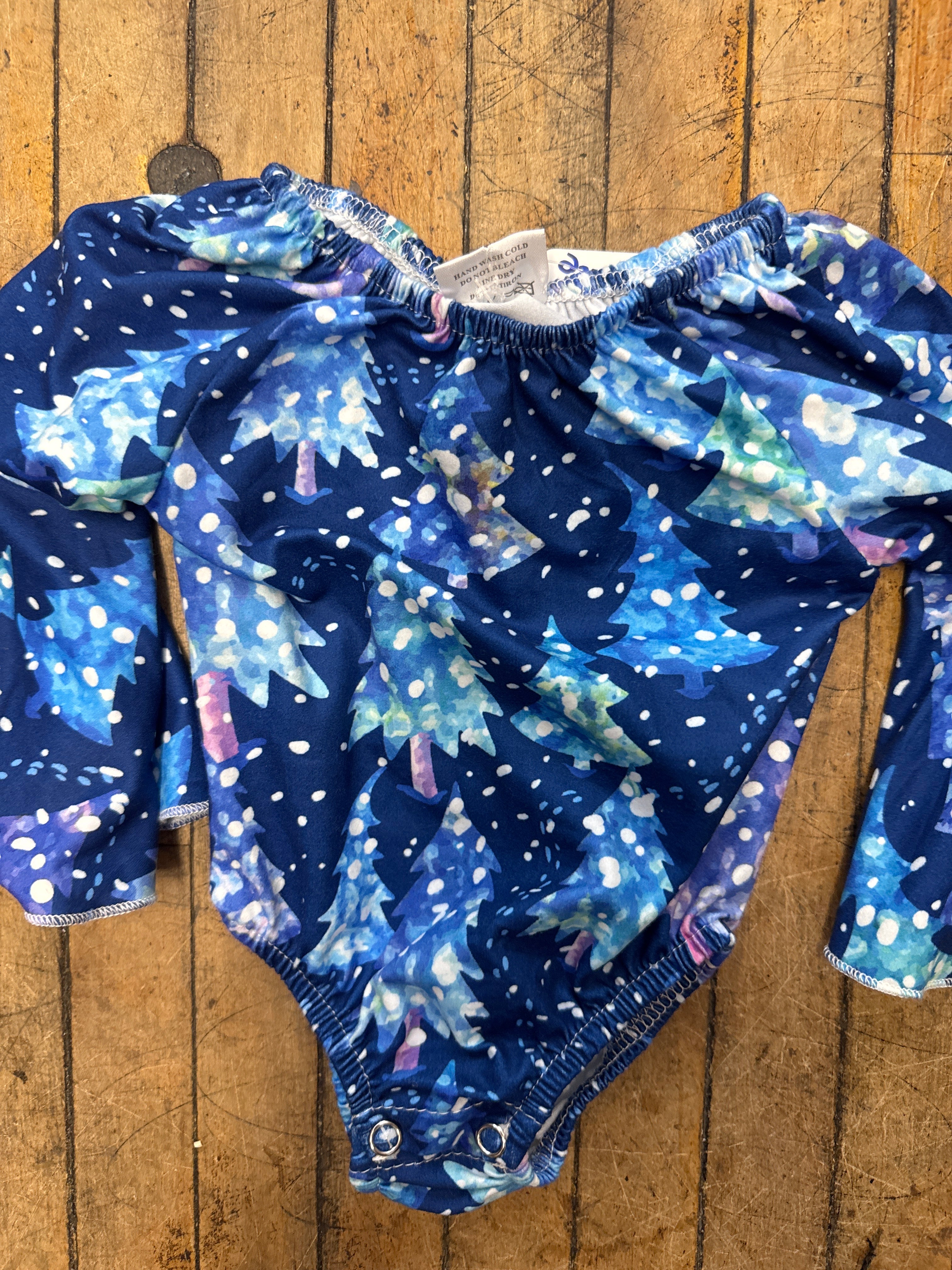 Blue Christmas Baby Romper