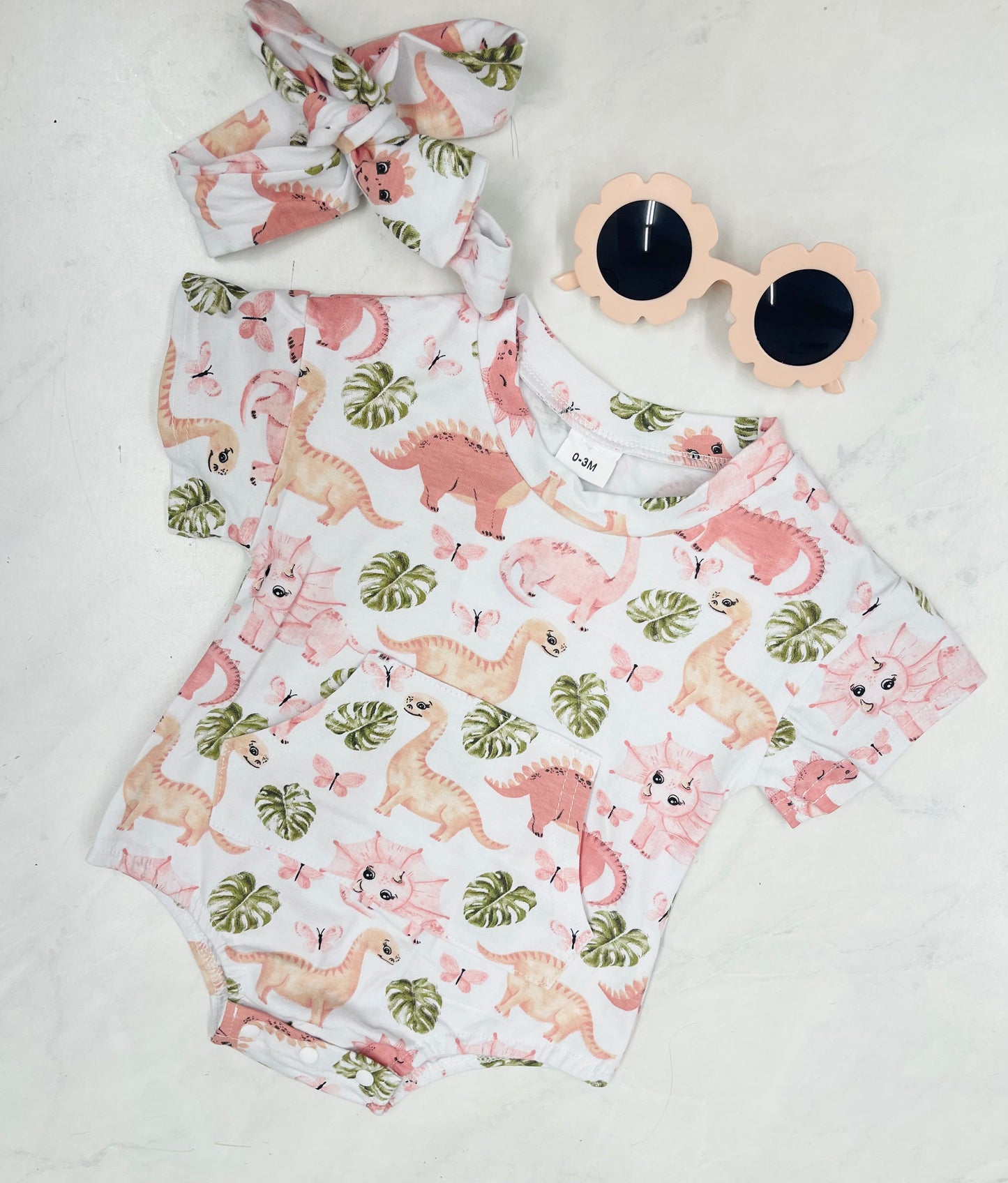 Summer Fun Dino Bubble Romper