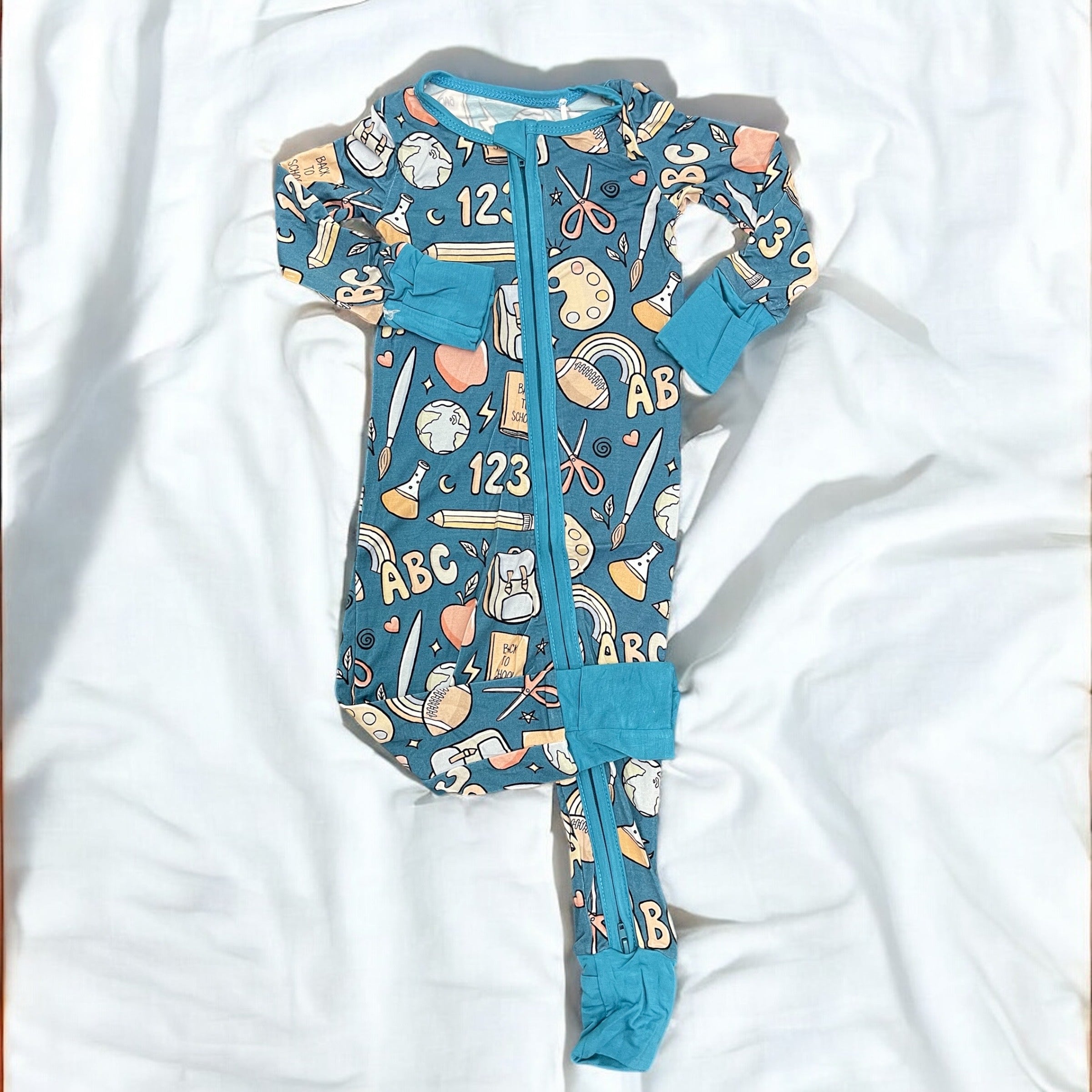 Back to School Long Sleeve Bamboo Zippy