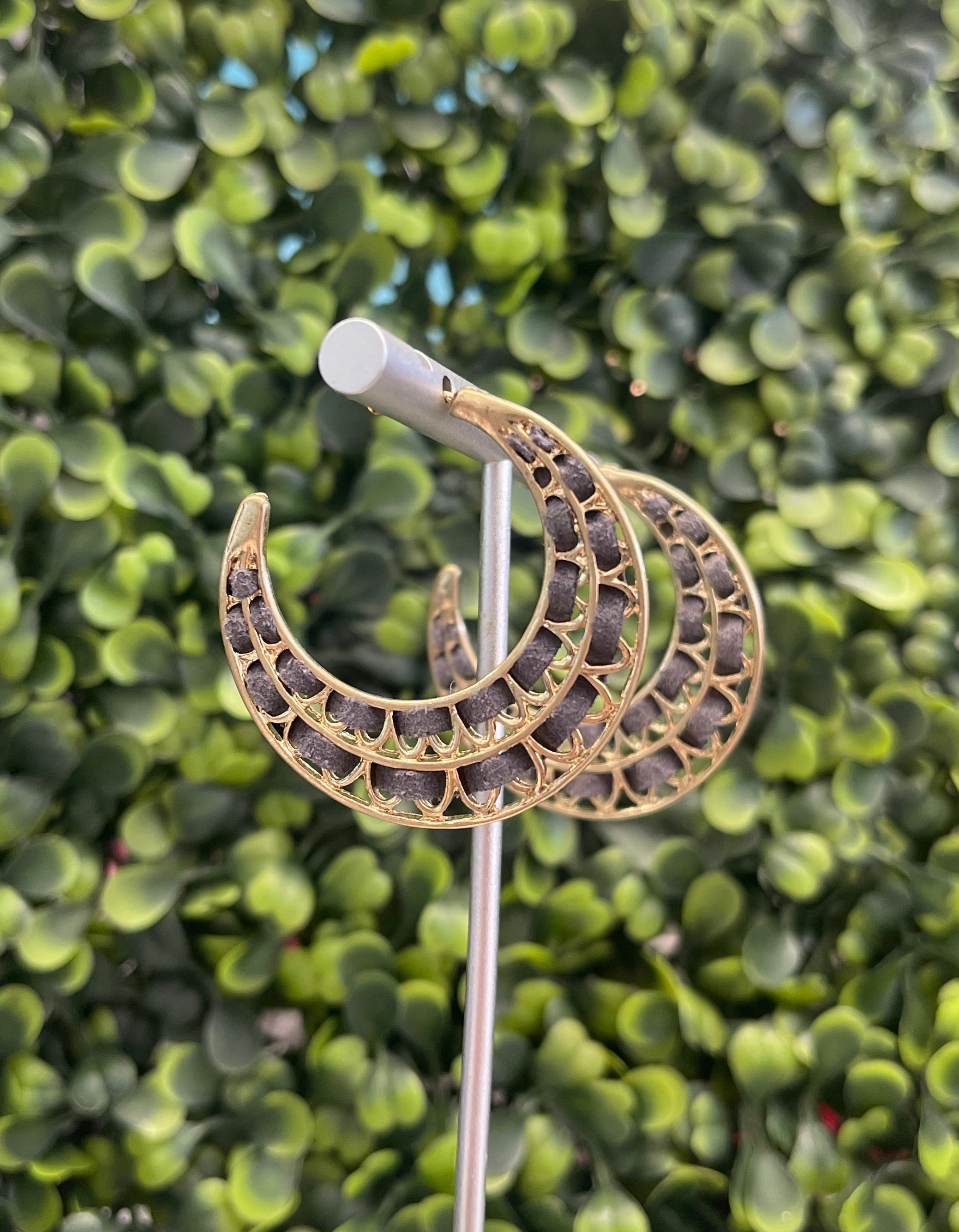 Charcoal Moon Earrings