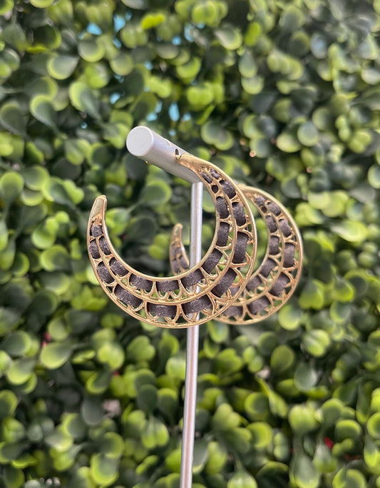 Charcoal Moon Earrings