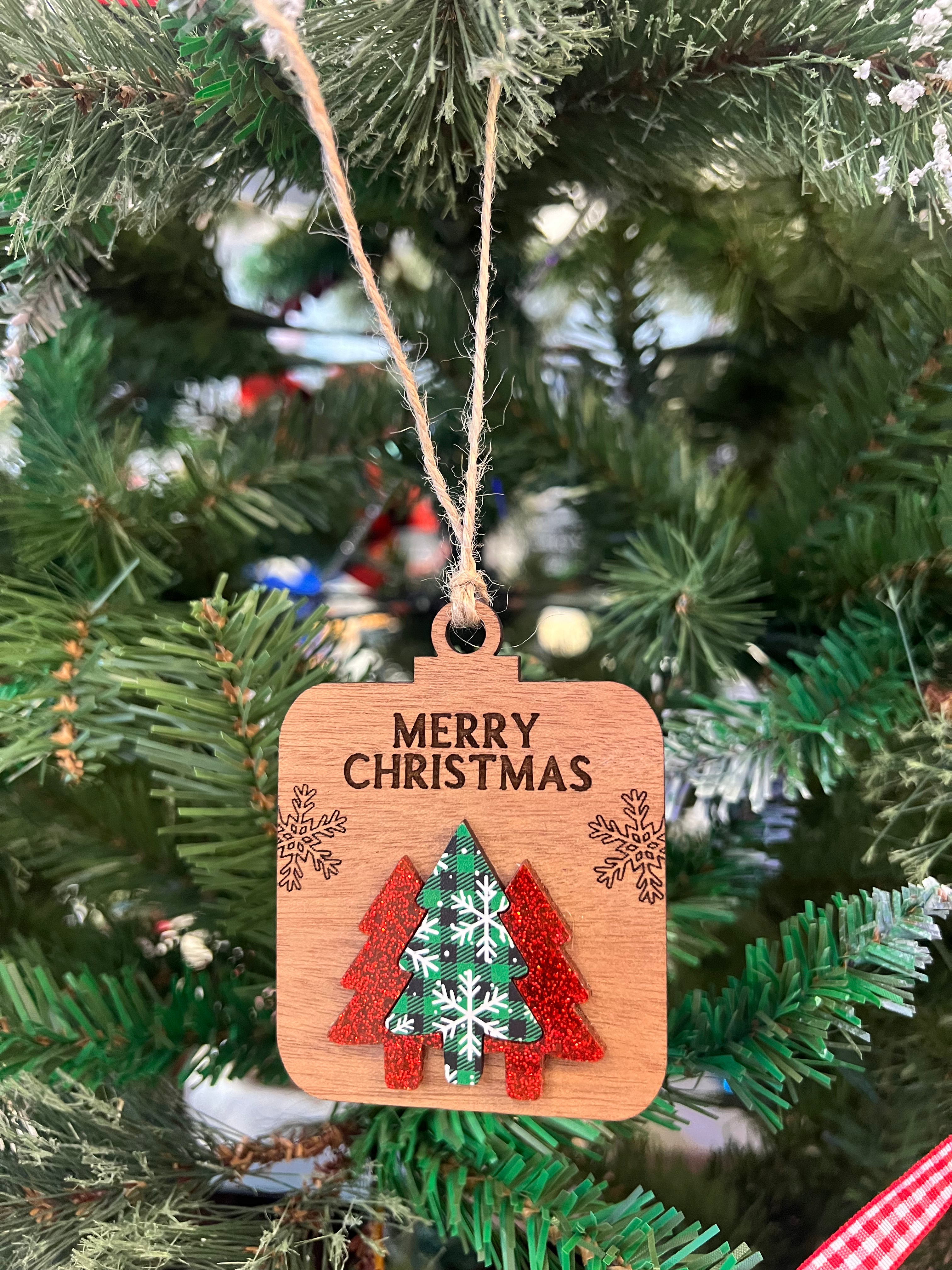 Merry  Christmas Custom Wood Ornament