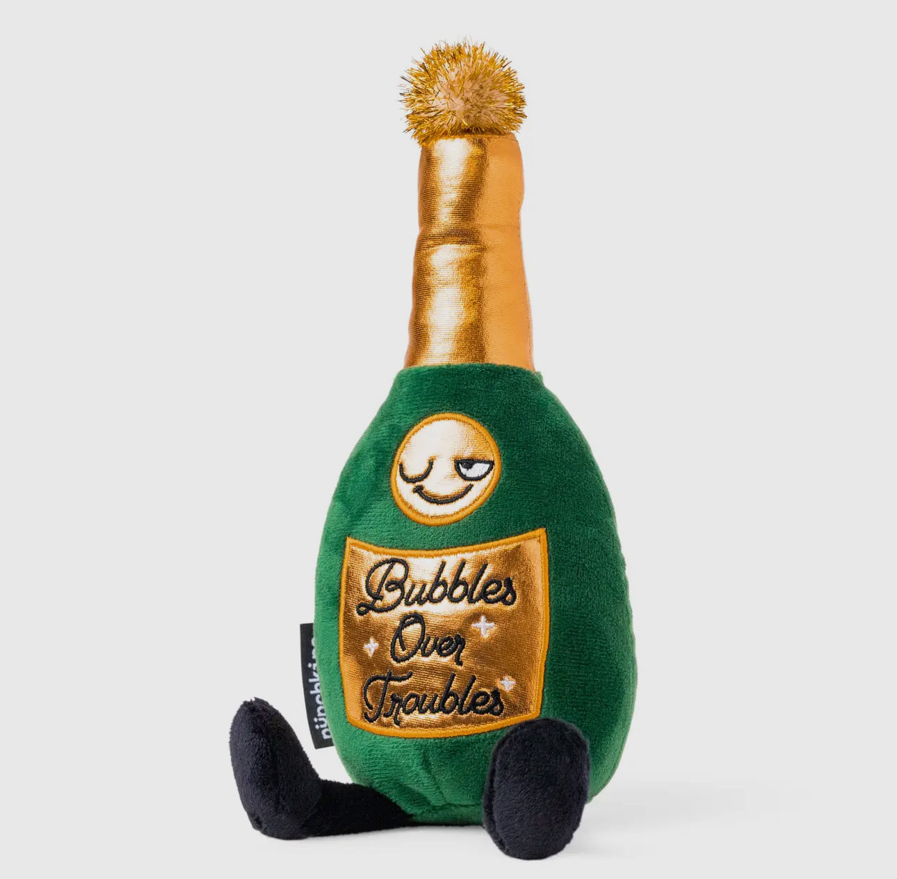 Bubbles Over Troubles Plush Champagne Bottle Punchkin